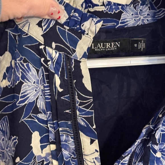 Lauren Ralph Lauren Floral Cotton Voile Dress blue long sleeve 31916 - Picture 6 of 15